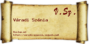 Váradi Szénia névjegykártya